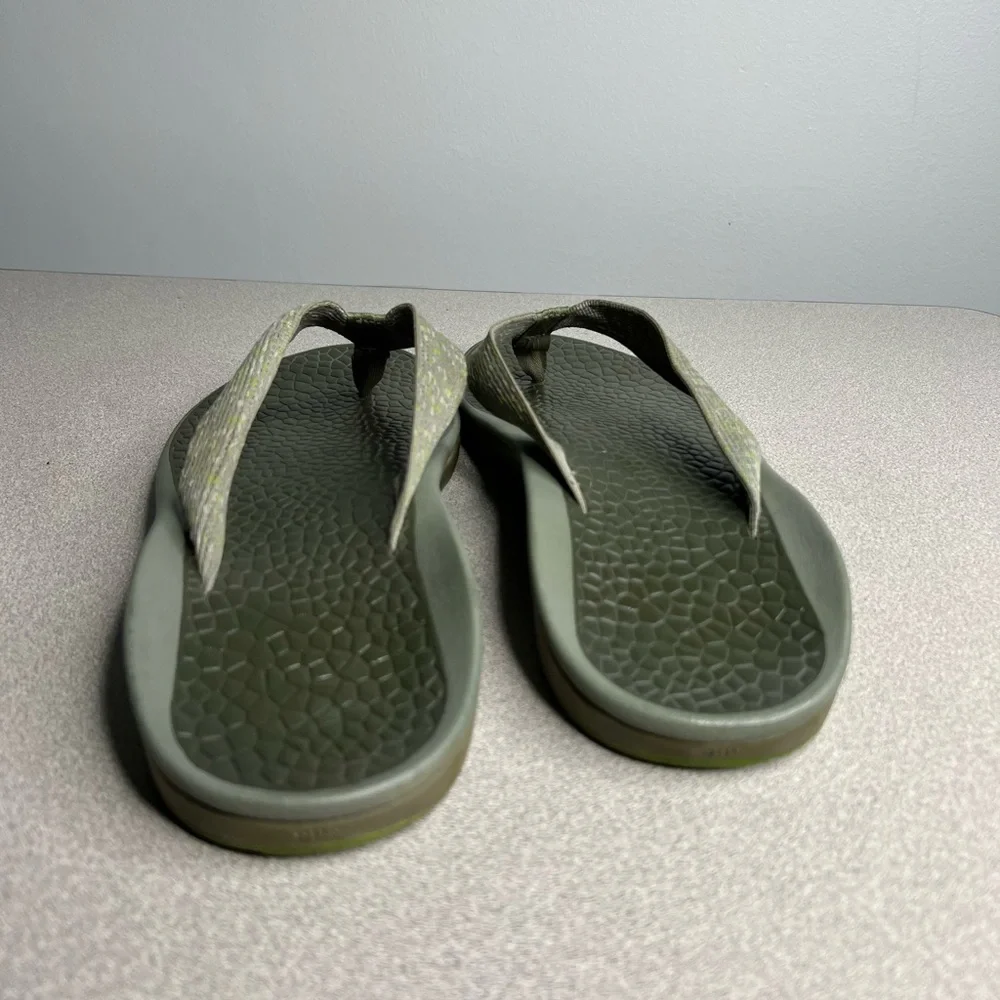 CHACO Gray Green Thongs Slides Sandals Flats Casual Shoes sz 13